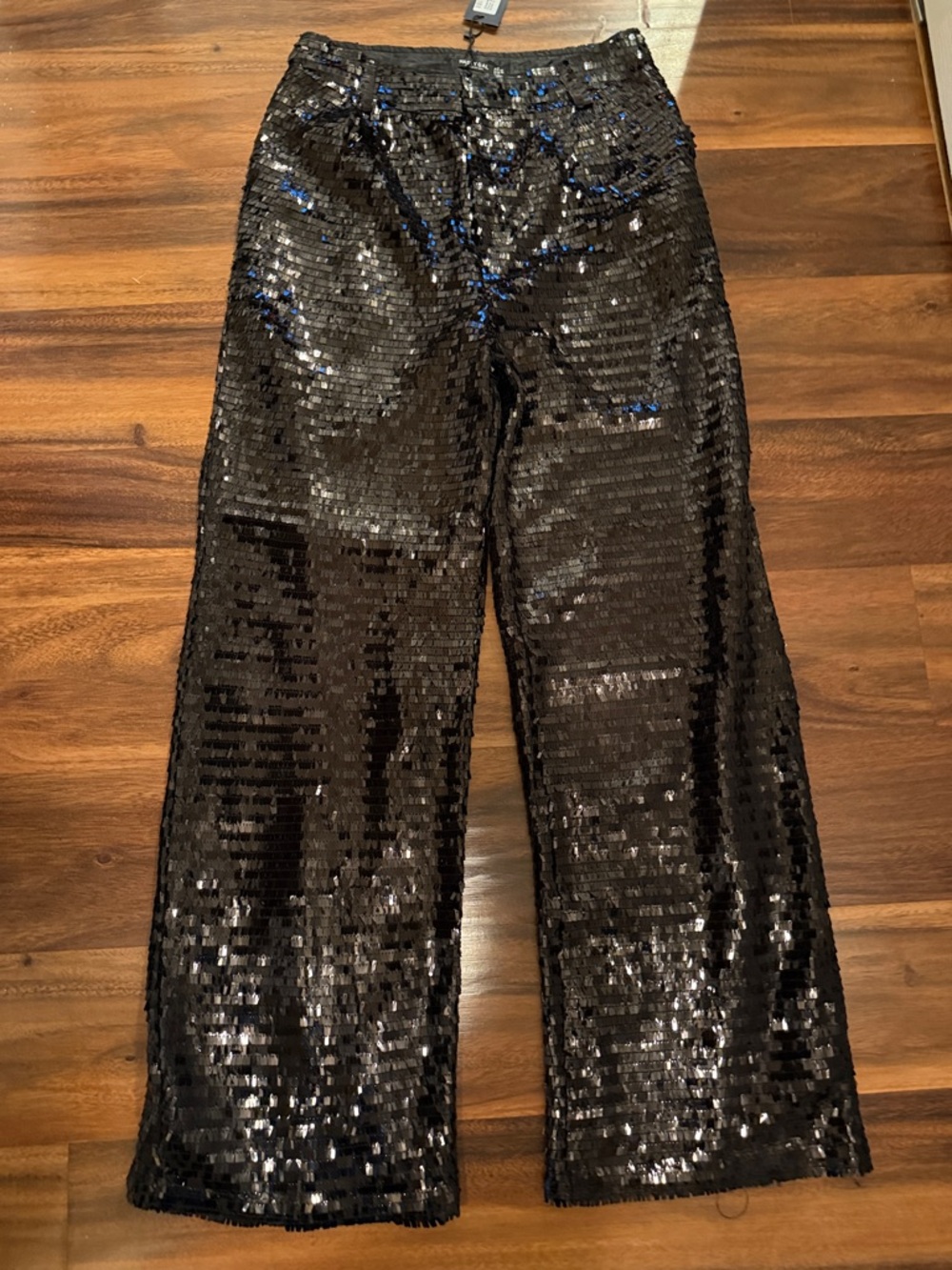 Nasty Gal Black Sequin Wide-Leg Pants